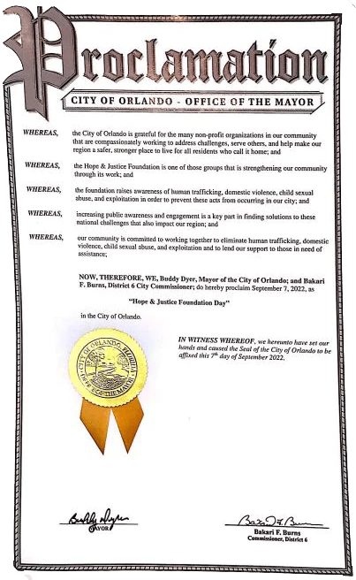 City of Orlando Proclamation