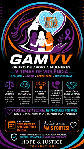 GAMVV poster: legal and psychological support, groups and a support network