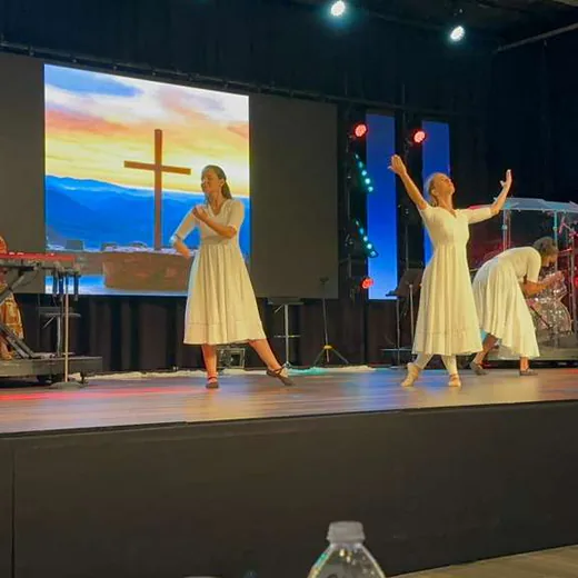 A dance presentation on the main stage